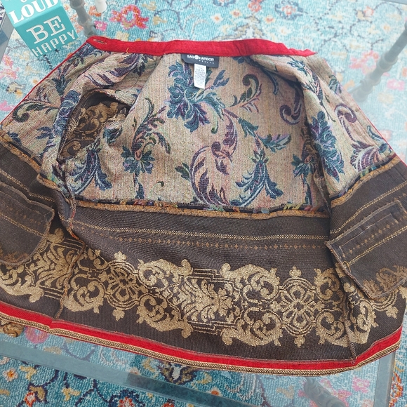 10P Sage Harbor Multi-colored Tapestry Jacket / Blazer - Picture 5 of 10